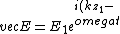 \\vec{E} =E_1  e^{i(k z_1  - \\omega t)}  +  E_2  e^{i(k z_1 + 2\\pi k - \\omega t + \\pi)}